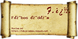 Fábos Ádám névjegykártya